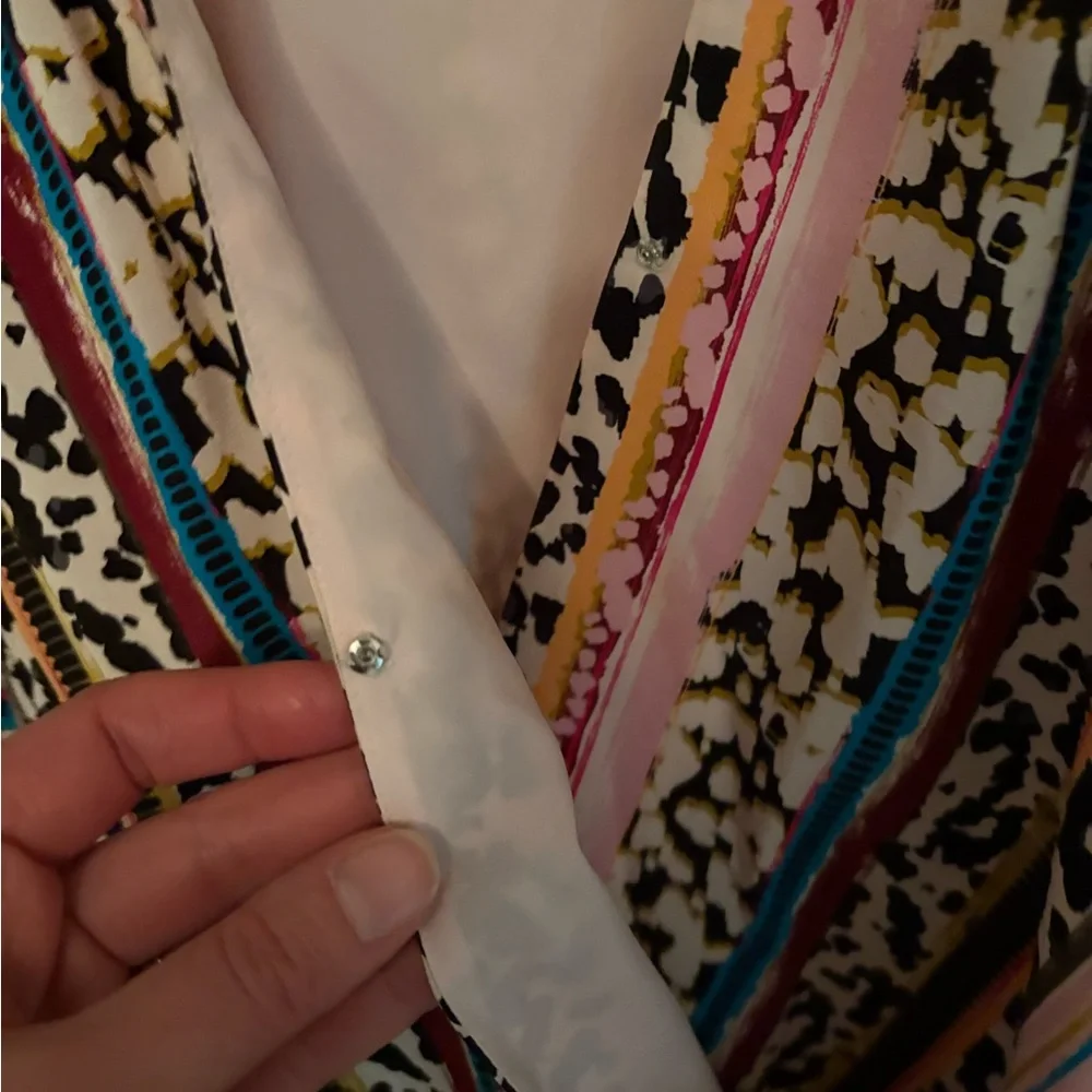 Marie Oliver Vibrant Striped Wrap Blouse - Picture 4 of 9